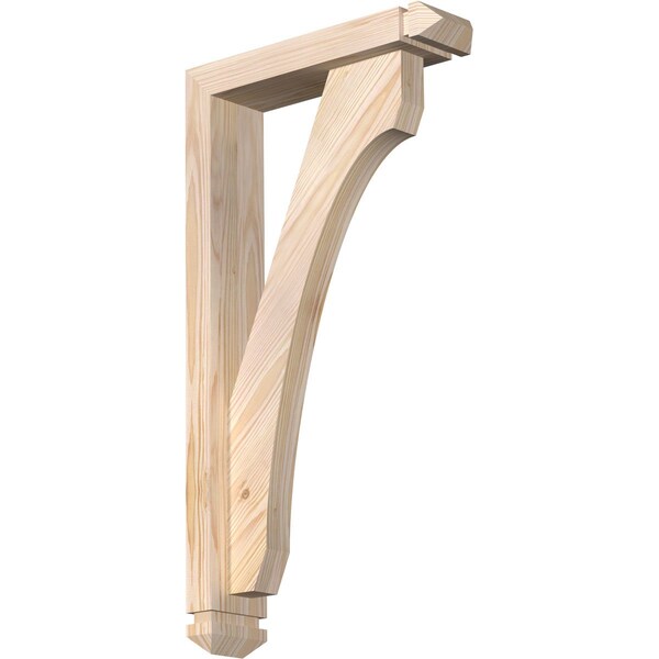 Ekena Millwork Legacy Arts and Crafts Smooth Bracket w/ Offset Brace, Douglas Fir, 3 1/2"W x 14"D x 26"H BKT0402X14X26LEC03SDF - main